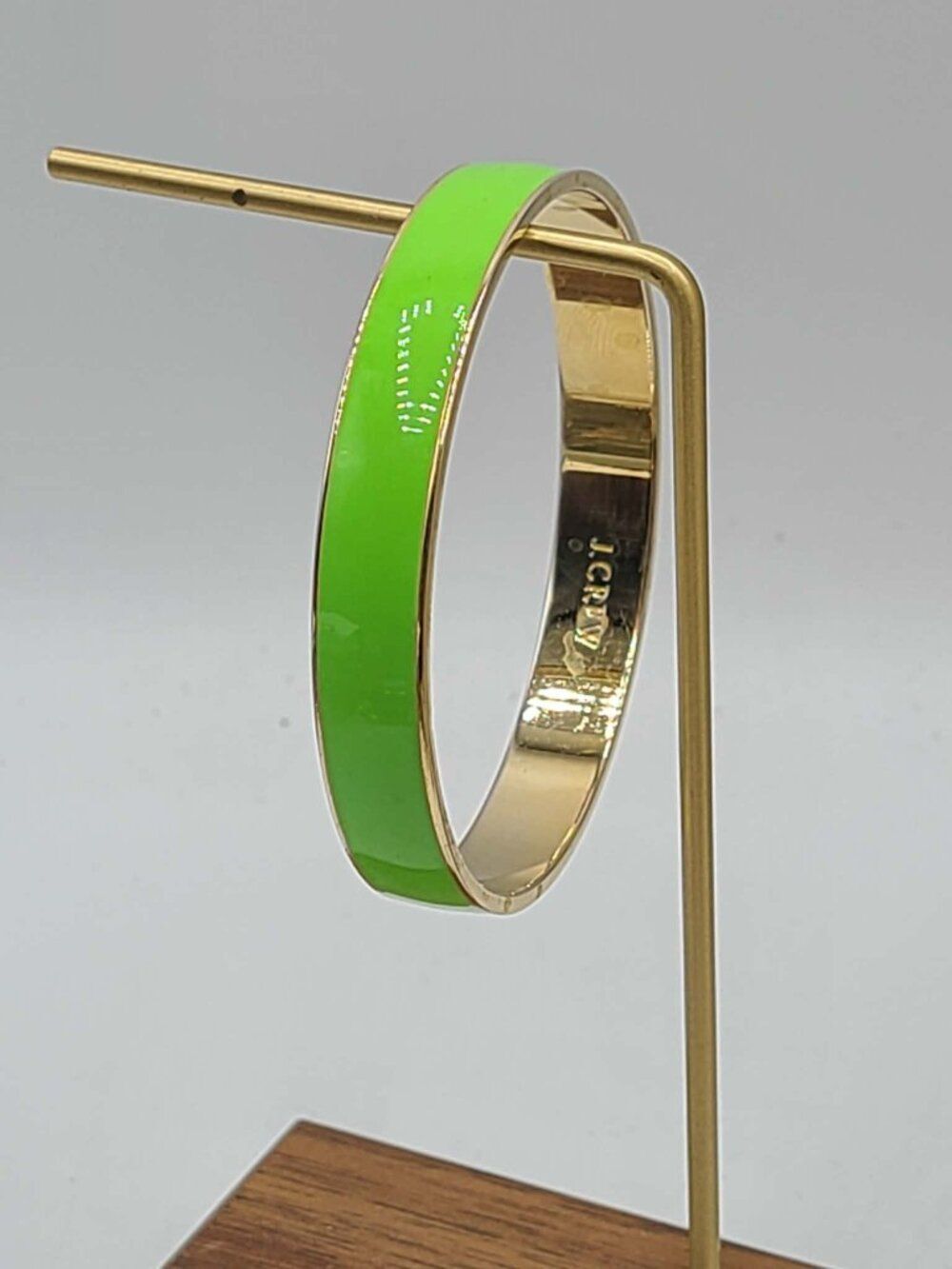 J Crew Green Gold Tone Bangle Bracelet